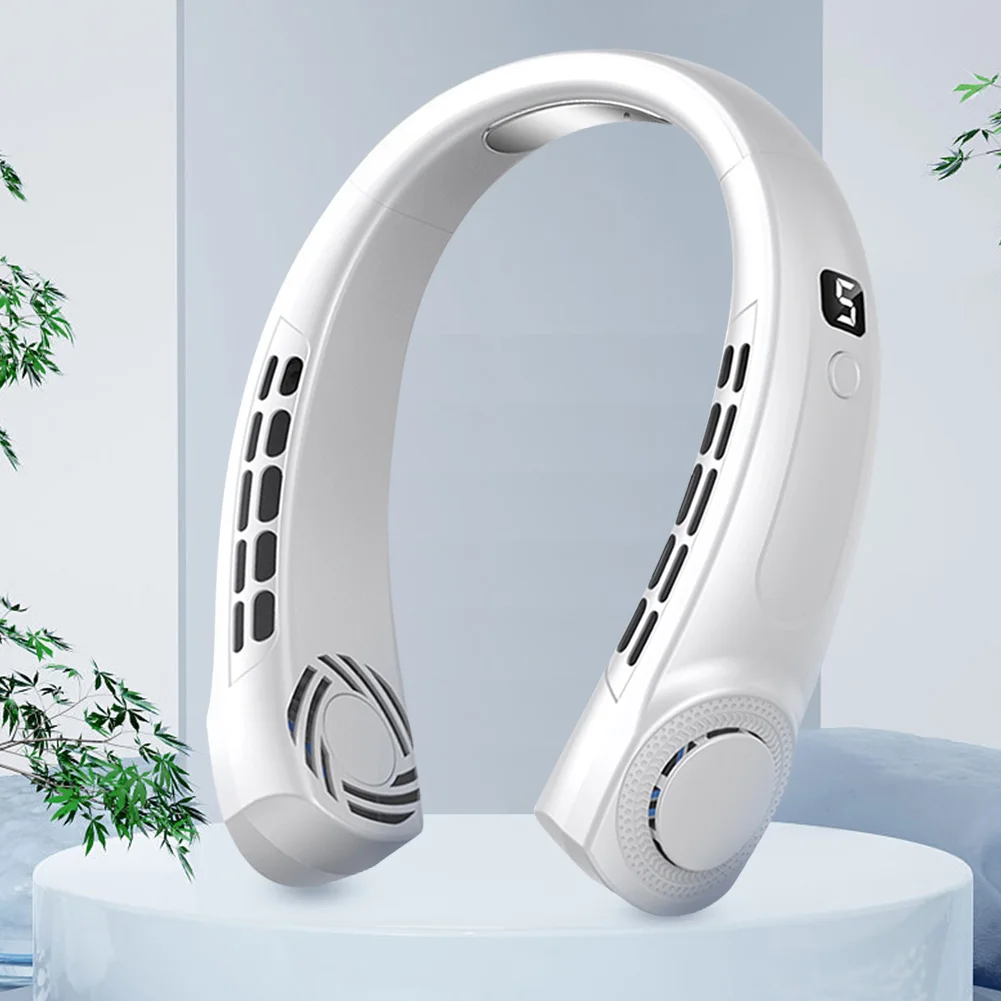 5-Speed USB Rechargeable Portable Neck Fan | Quiet & Bladeless with LED Display – Ultimate Comfort Anywhere! - Image 29