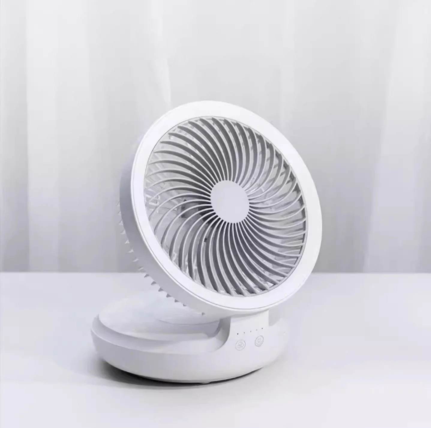 4-Speed Rechargeable Folding Desktop Fan with Night Light - Quiet & Efficient - Image 10