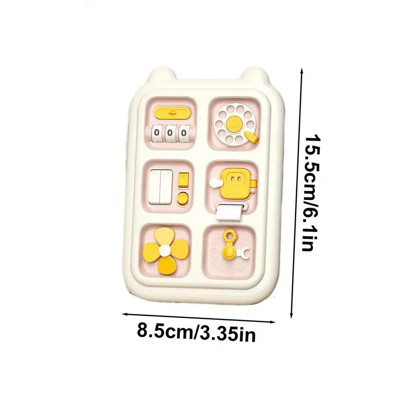 6-in-1 Toddler Sensory Activity Board - Fine Motor Skills Enhancer with Dial Phone, Wheel, and Button Features for Travel - Image 6
