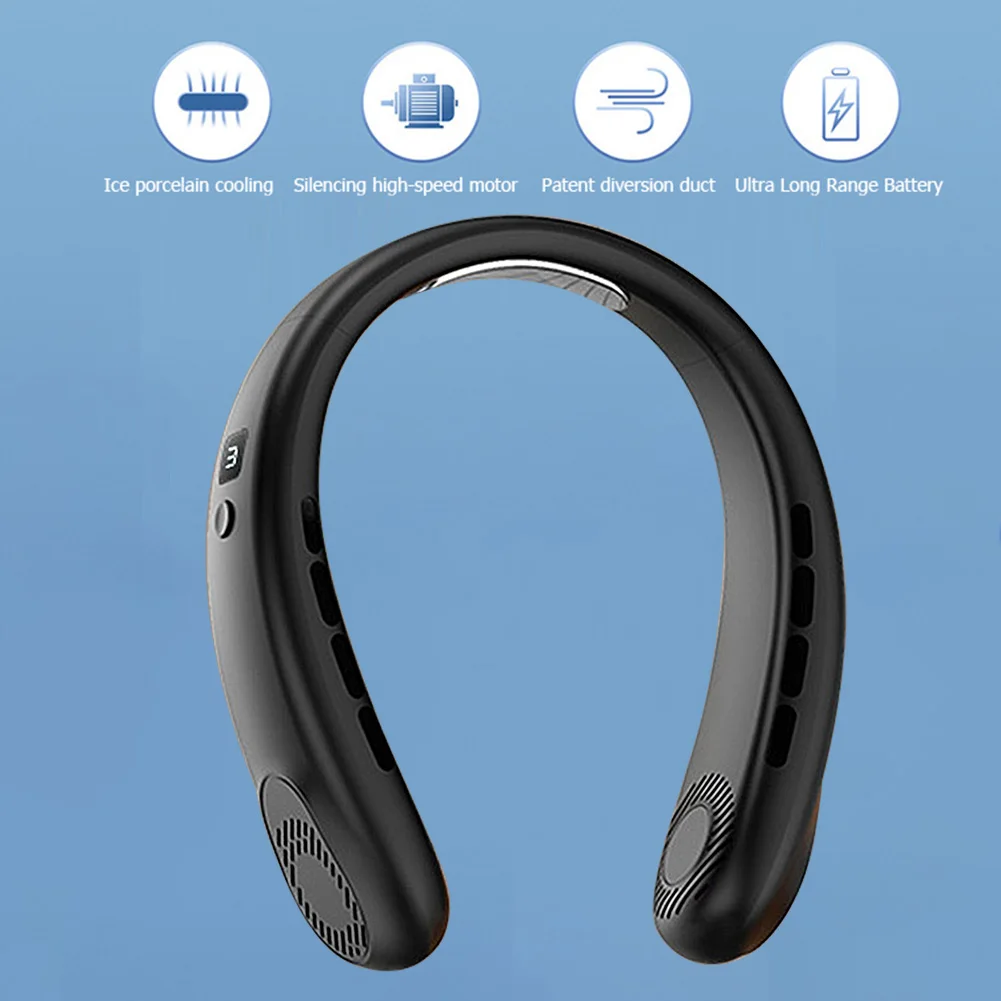 5-Speed USB Rechargeable Portable Neck Fan | Quiet & Bladeless with LED Display – Ultimate Comfort Anywhere! - Image 21