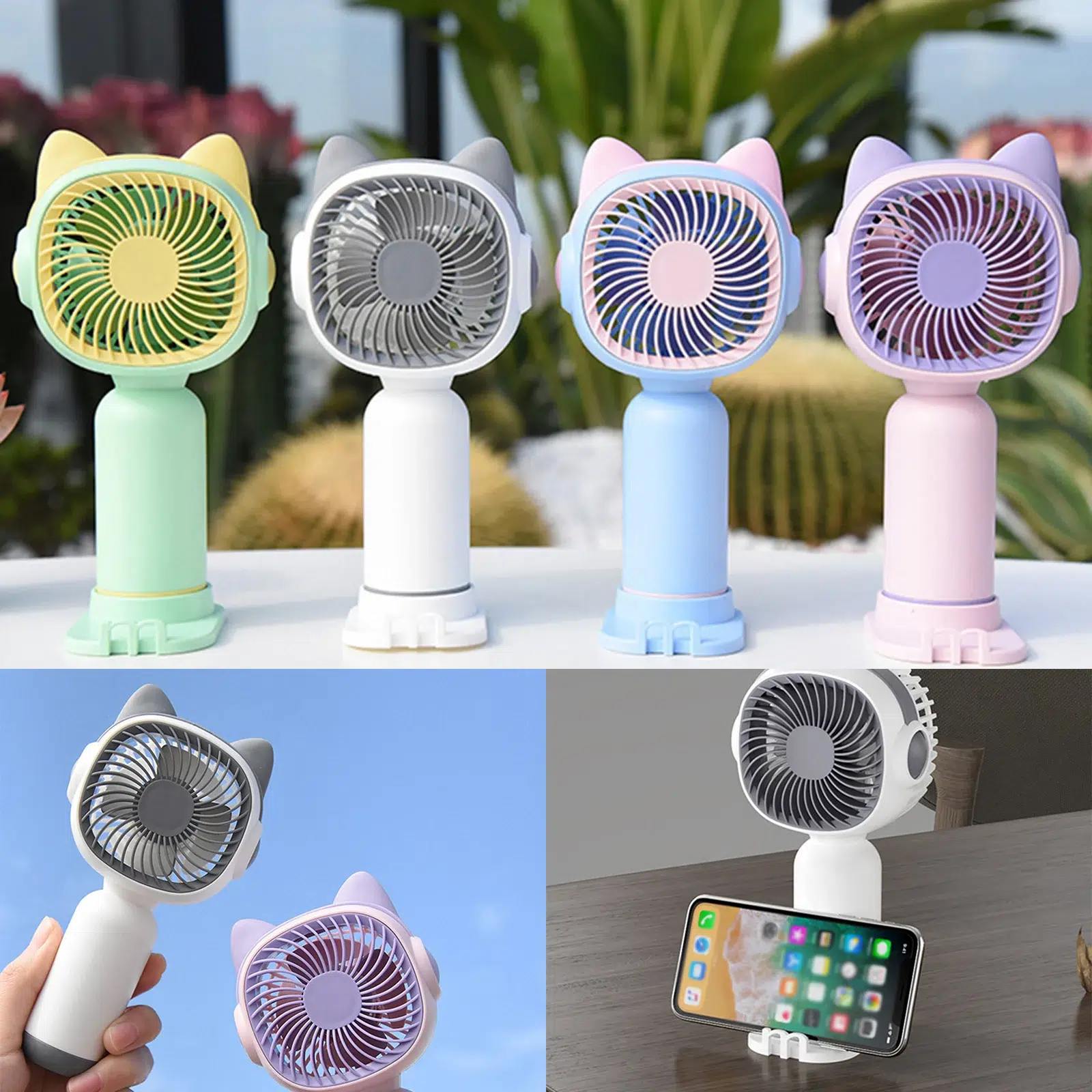 Compact Power: 2-in-1 Portable USB Charging Handheld Fan with Phone Stand - Image 14