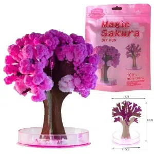 Magic Sakura Crystal Growing Kit - Japanese Cherry Blossom Desktop Tree - Educational Science Toy for Teens