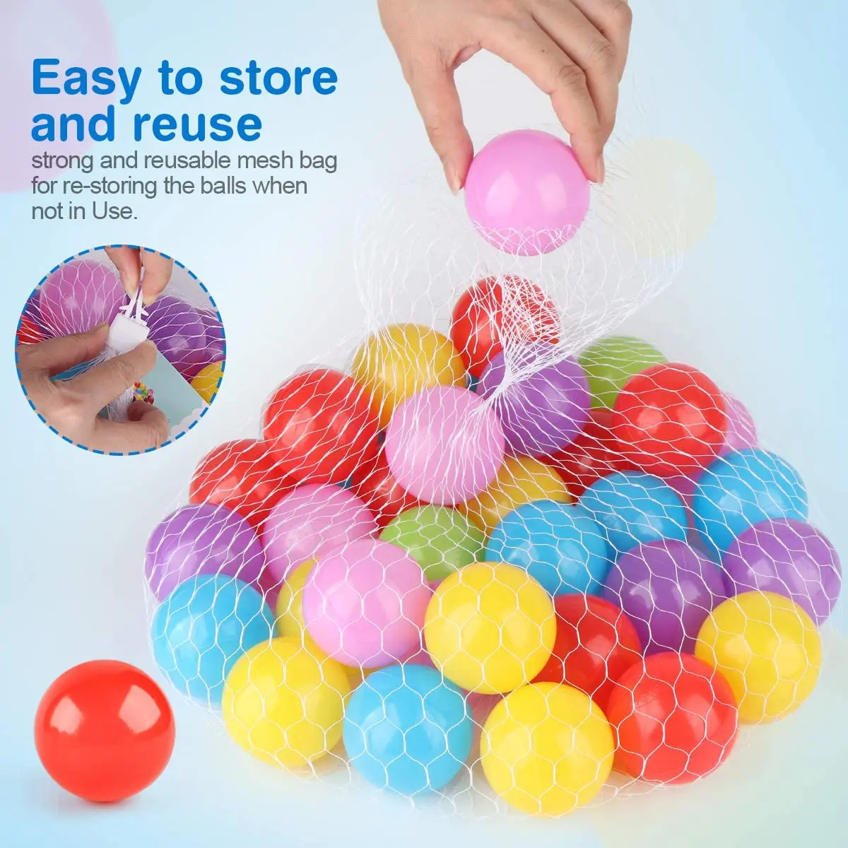 50-Pack Colorful Plastic Ocean Balls for Children - Baby Playpen and Outdoor Game Accessories - Image 15
