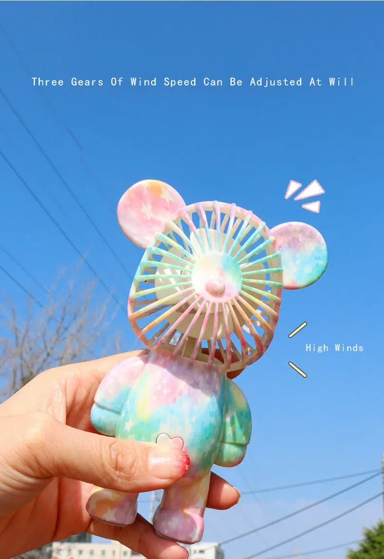 Adorable Power+: USB Mini Cute Cartoon Bear Fan with 3-Speed Control - Image 25