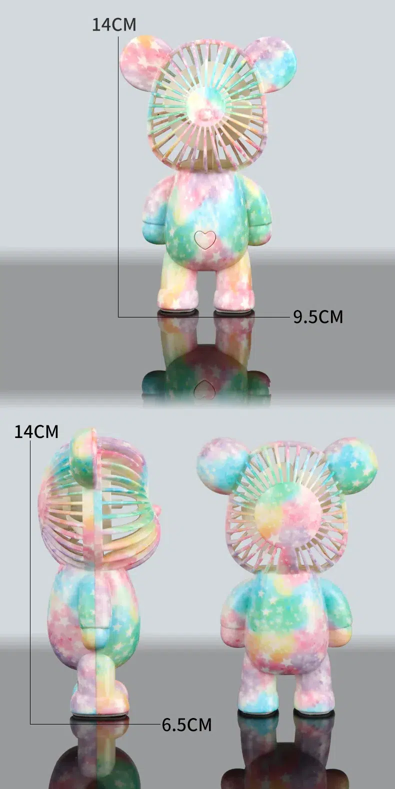 Adorable Power+: USB Mini Cute Cartoon Bear Fan with 3-Speed Control - Image 6