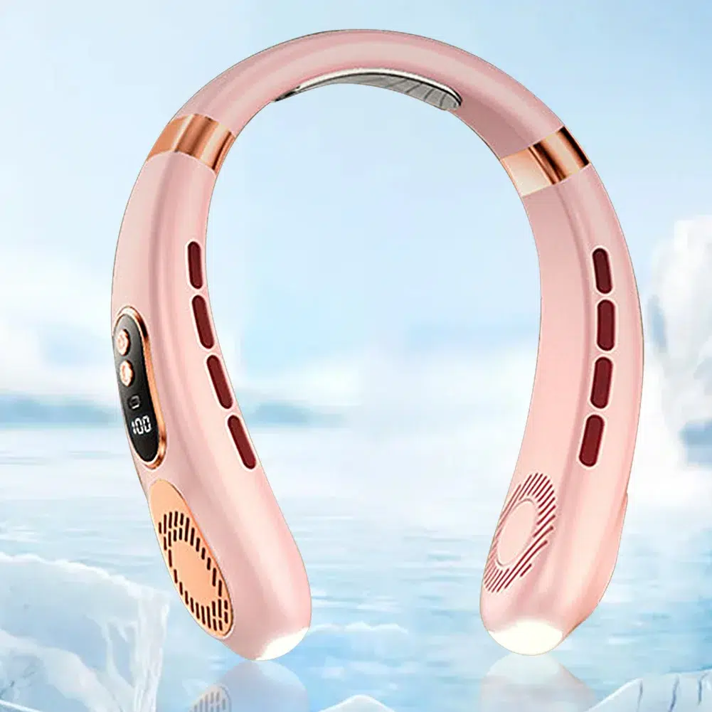 5-Speed USB Rechargeable Portable Neck Fan | Quiet & Bladeless with LED Display – Ultimate Comfort Anywhere! - Image 10