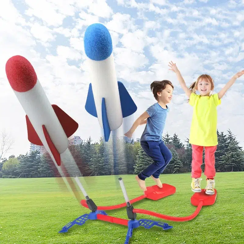 Children’s Rocket Launcher Toy with Stomp Pad and Foam Rockets