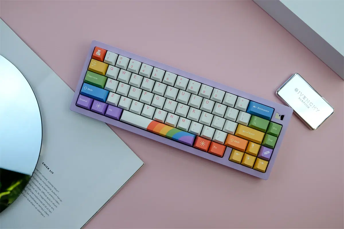High-Quality Rainbow Keycaps for Typists and Gamers at Rockatship
