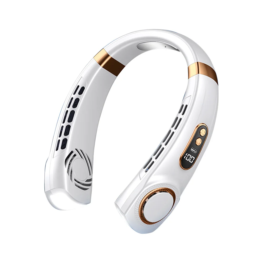 5-Speed USB Rechargeable Portable Neck Fan | Quiet & Bladeless with LED Display – Ultimate Comfort Anywhere! - Image 38