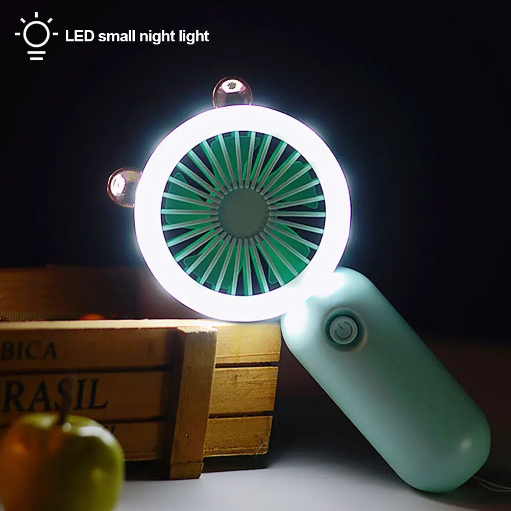 Compact & Powerful 5W USB Rechargeable Mini Fan with Night Light - Perfect for Travel & Home - Image 14