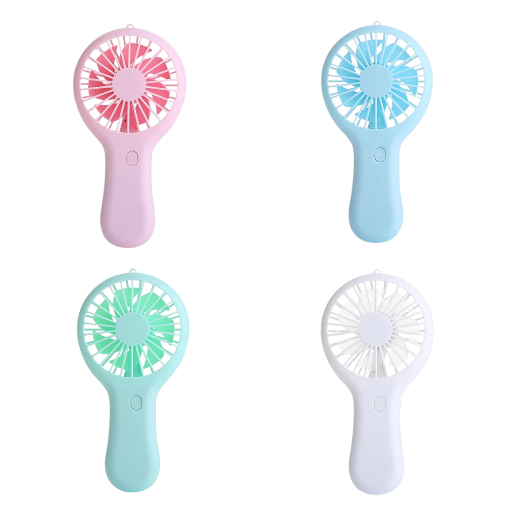 Ultra-Quiet Portable Handheld USB Fan: 3-Speed Compact Cooling
