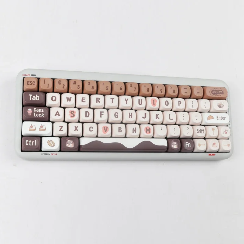 Keyboard transformation with Coffee Keycaps Set in MOA profile - Find at Rockatship