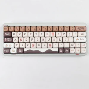 Close-up of Coffee Keycaps Premium PBT Set on a mechanical keyboard - Shop at Rockatship