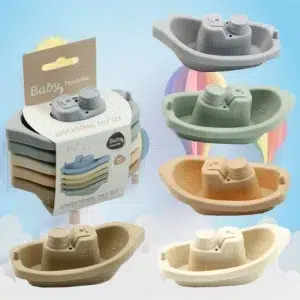Vibrant Stackable Boat Bath Toys - Educational & Fun for Toddlers