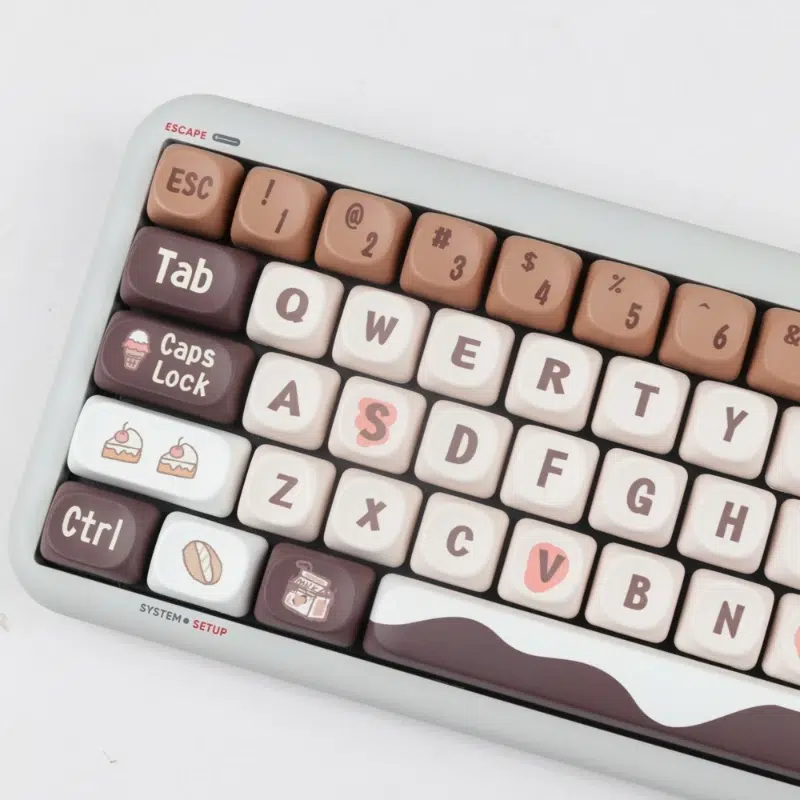 Ergonomically designed Coffee Keycaps in MOA profile for enhanced typing - Rockatship