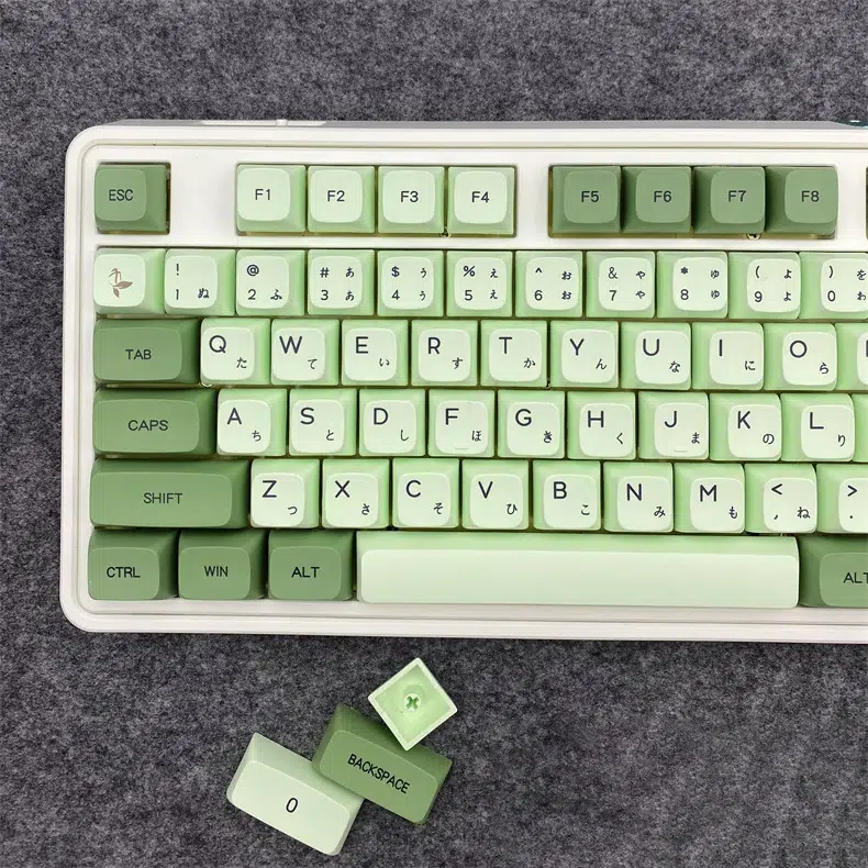 Matcha keycaps in a refreshing green hue, perfect for keyboard enthusiasts. Shop at RockatShip