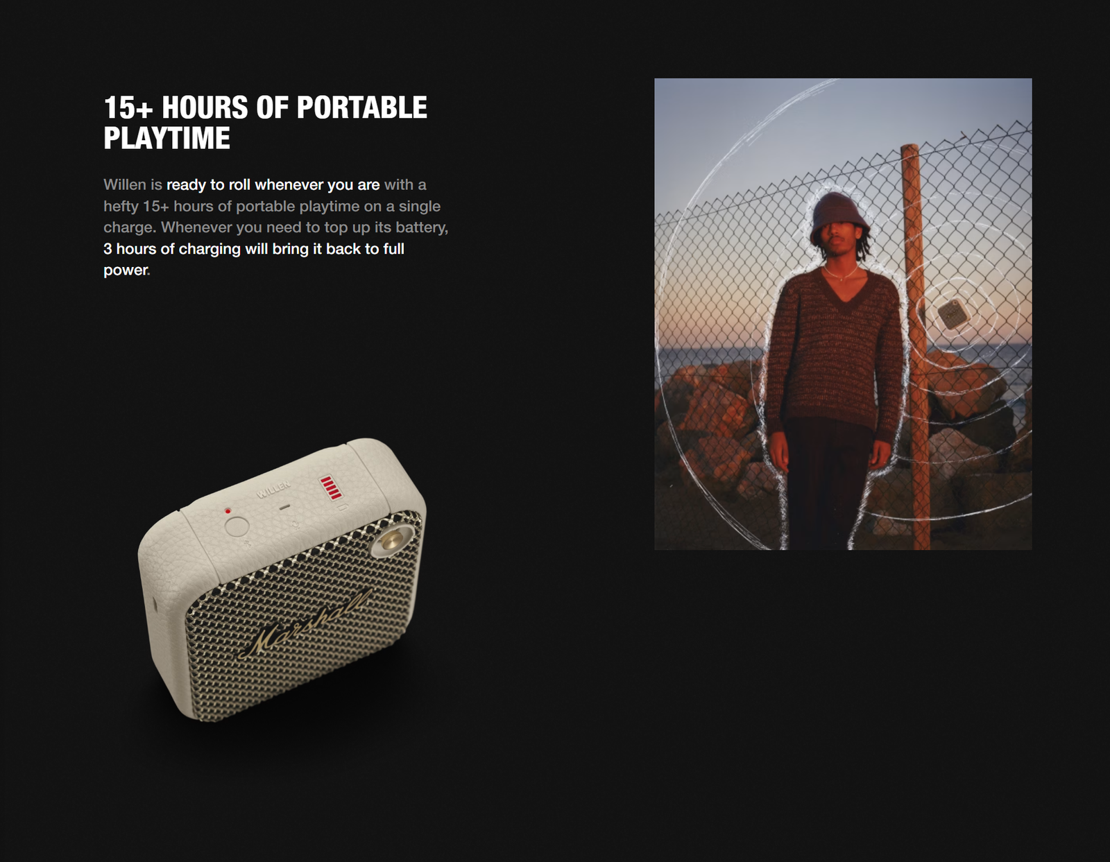 Marshall Willen speaker on a coffee table surrounded by books - shop at Rockatship