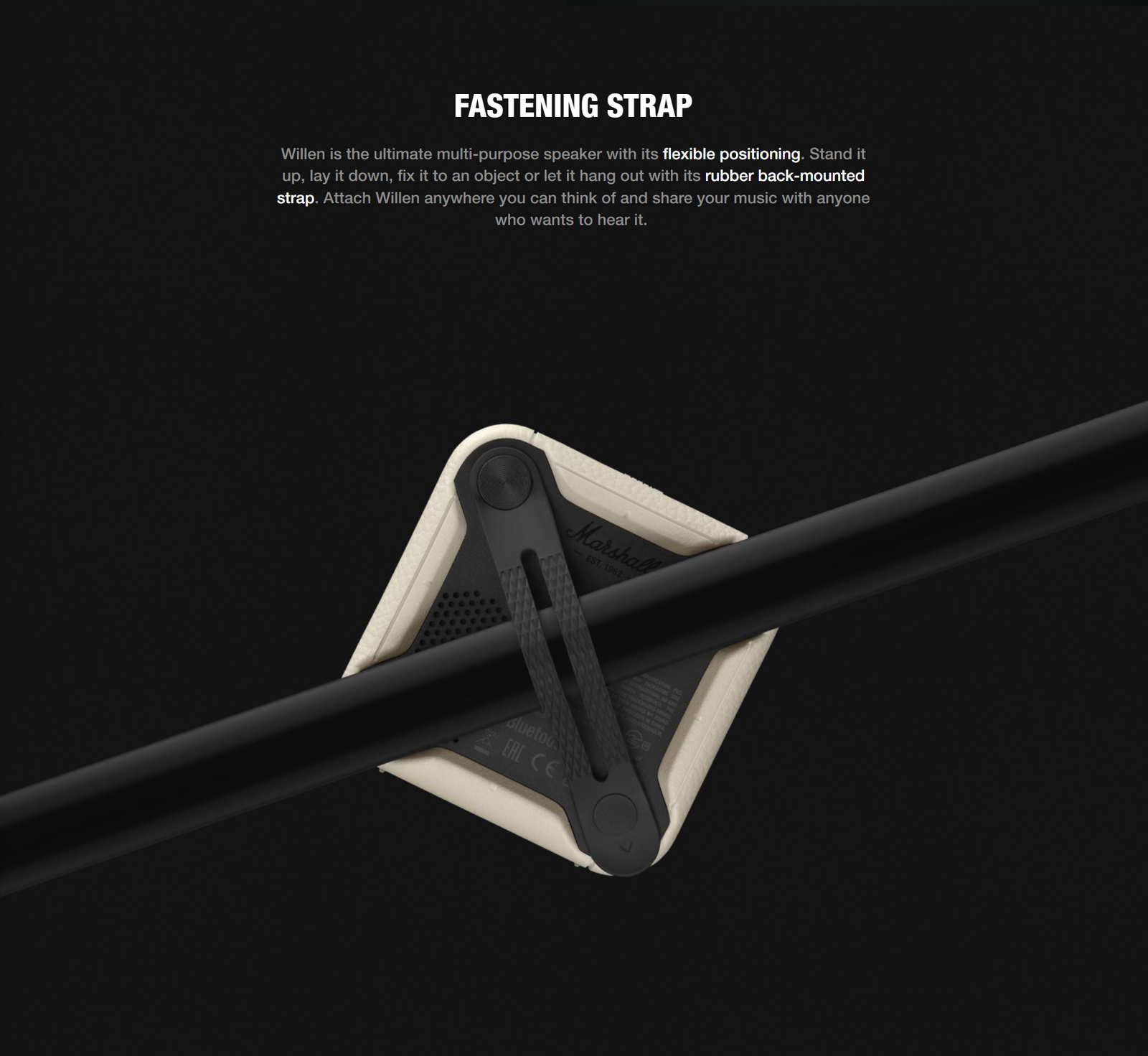 Top view of Marshall Willen showing button layout - shop at Rockatship