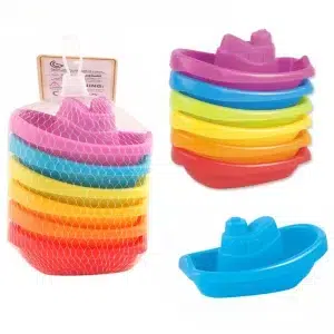 Colorful Stackable Boat Bath Toys for Kids - Fun and Educational Floating Playset for Toddlers, Safe for All Ages