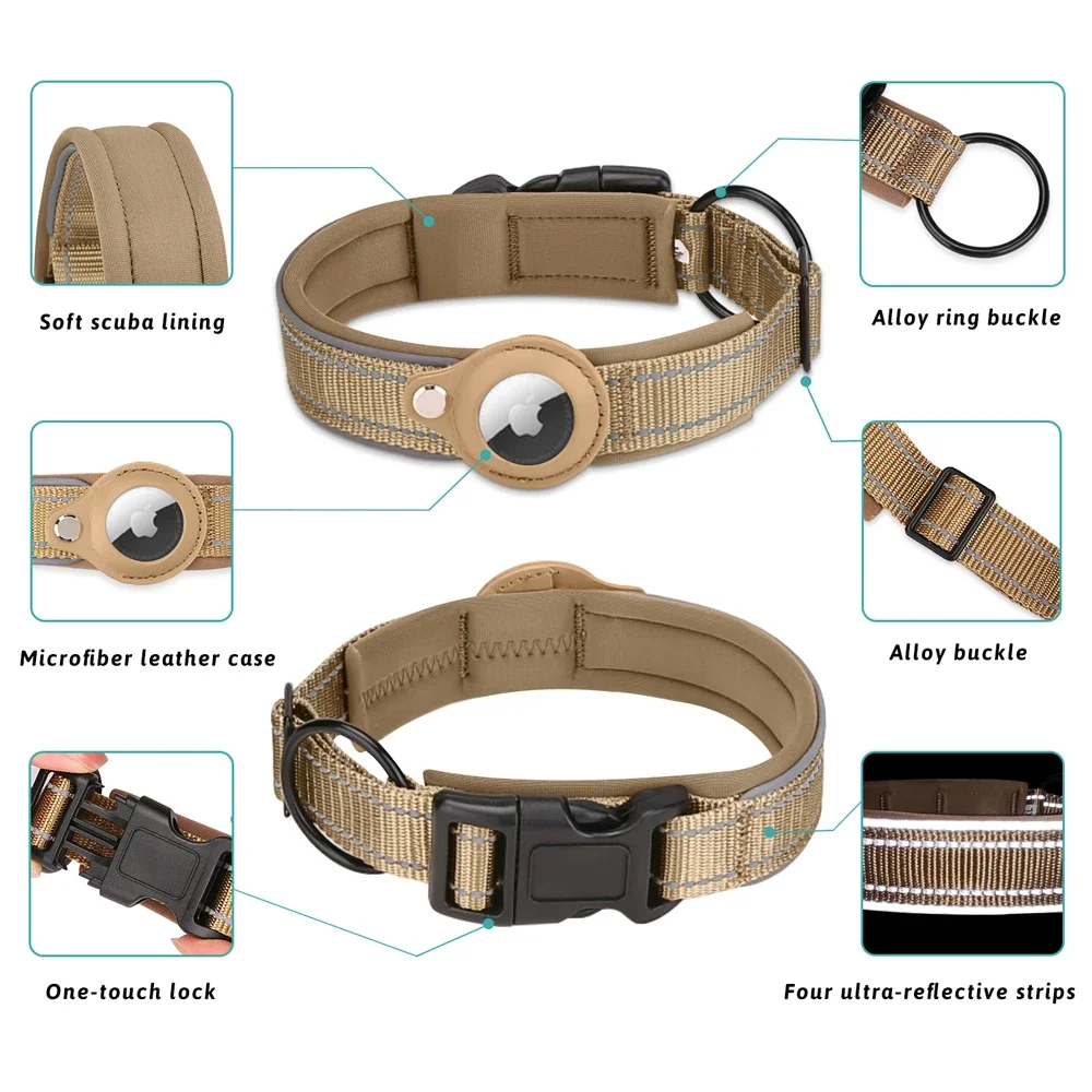 Never lose track of your Pet anymore - Airtag Pet Tracking Collar with Night Reflective Stripe made with Diving Material - Image 3