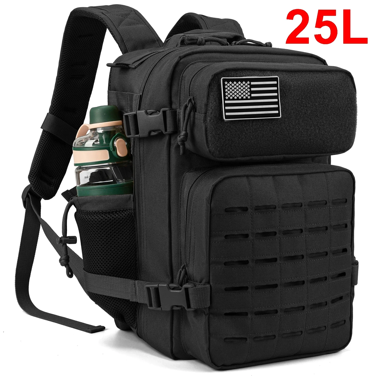 QT&QY Tactical Outdoor Backpack with Bottle Holder - Image 18