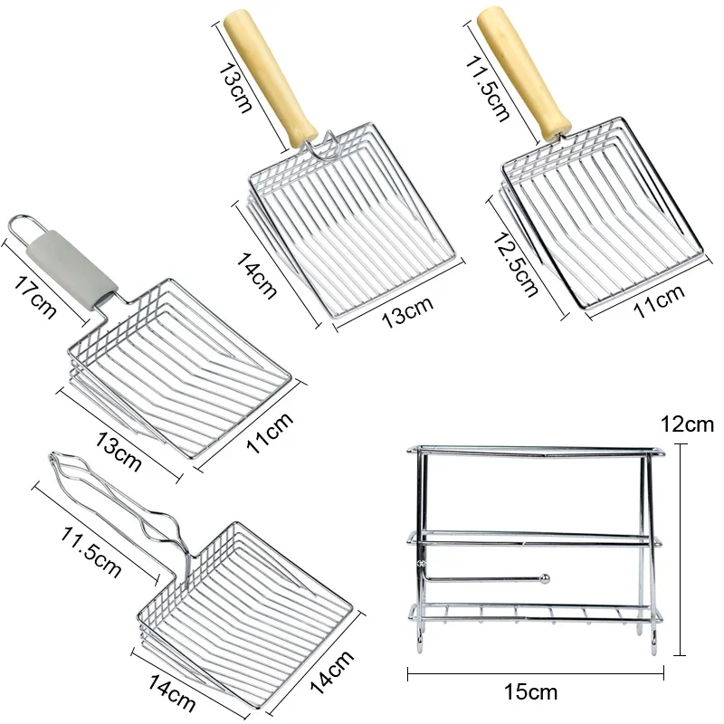 Stainless Steel Cat Litter Scoop with Wooden Handle - Image 4