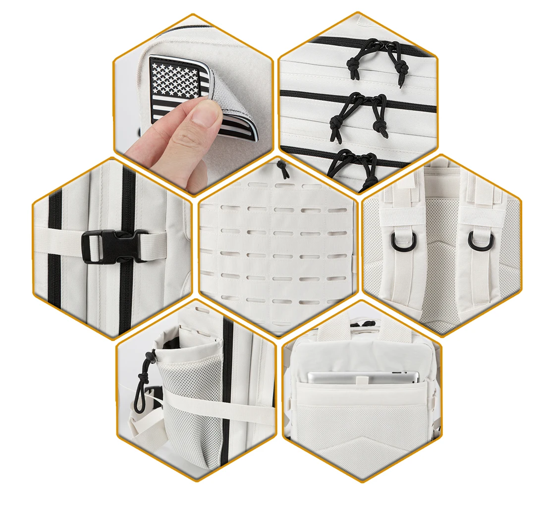 QT&QY Tactical Outdoor Backpack with Bottle Holder - Image 6