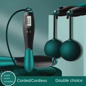 Smart Fitness Jump Rope with Digital Counter - LCD Screen Cordless Speed Skipping Rope for Gym, Crossfit, and Cardio Workouts