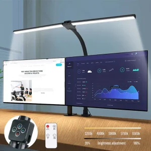 Dual Head LED Architect Desk Lamp with Remote - 5 Color Modes