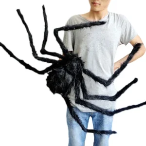 Giant Plush Spider Decoration - Realistic Halloween Party Prop for Indoor and Outdoor Use, Flexible and Durable
