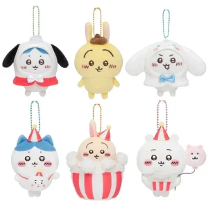 Chikawa Usagi Crossdress Keychain - Anime Kawaii Cinnamoroll Pachacco Plush Doll Pendant, Cartoon Bag Accessory, Perfect Collectible Gift for Anime Lovers